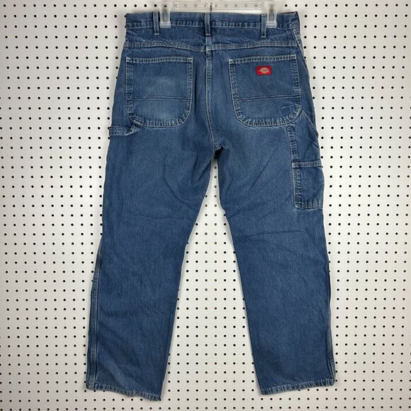 Dickies Carpenter Jeans 34x30 Wide Leg Skate Y2K Distressed Faded Work Wear‎ - Picture 1 of 8